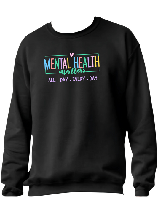 Mental Health Matters - Embroidered Crewneck Sweater