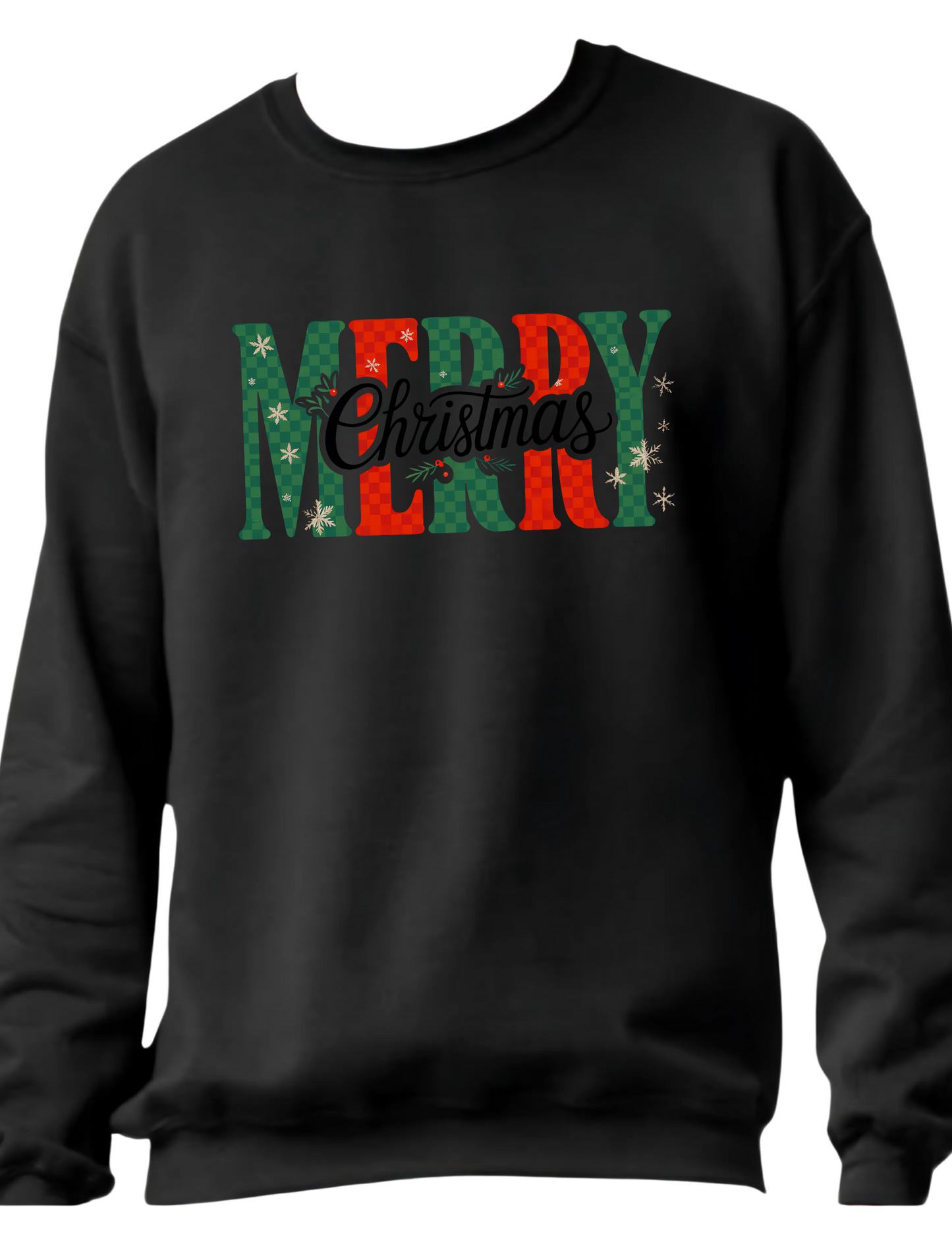Checkered Merry Christmas - Crewneck Sweater