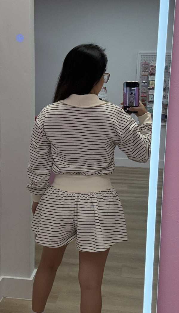 Striped Sunday - Zip-up Romper