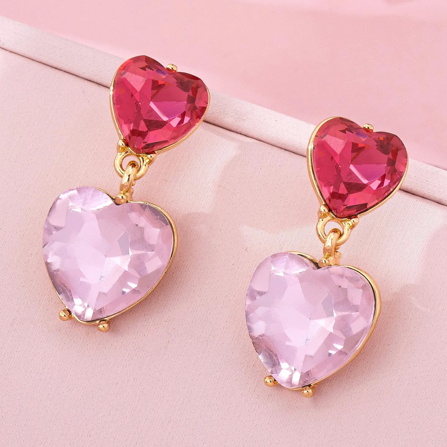 Amethyst & Rose Crystal Earrings