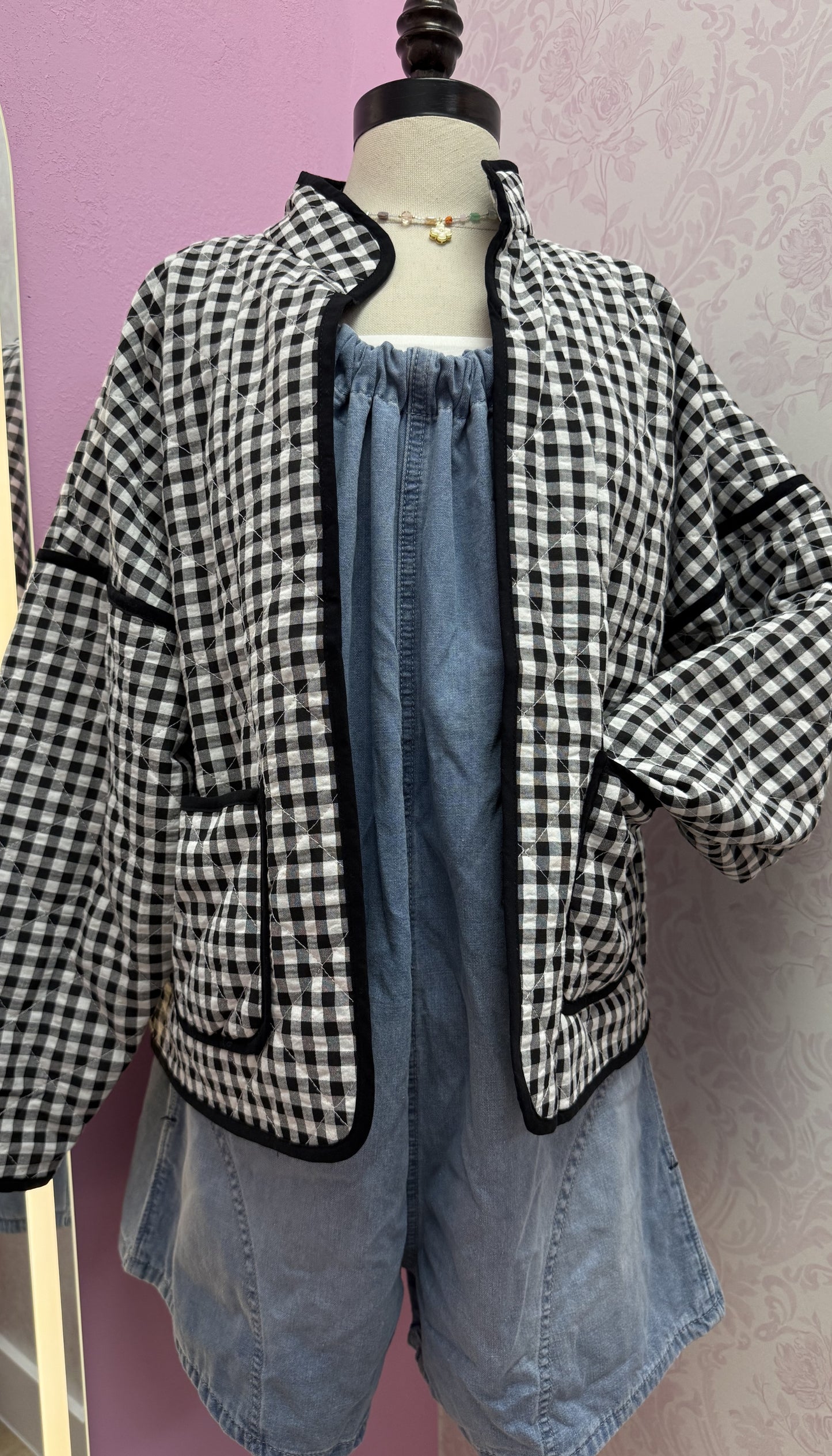 Annie - Gingham Puff Jacket