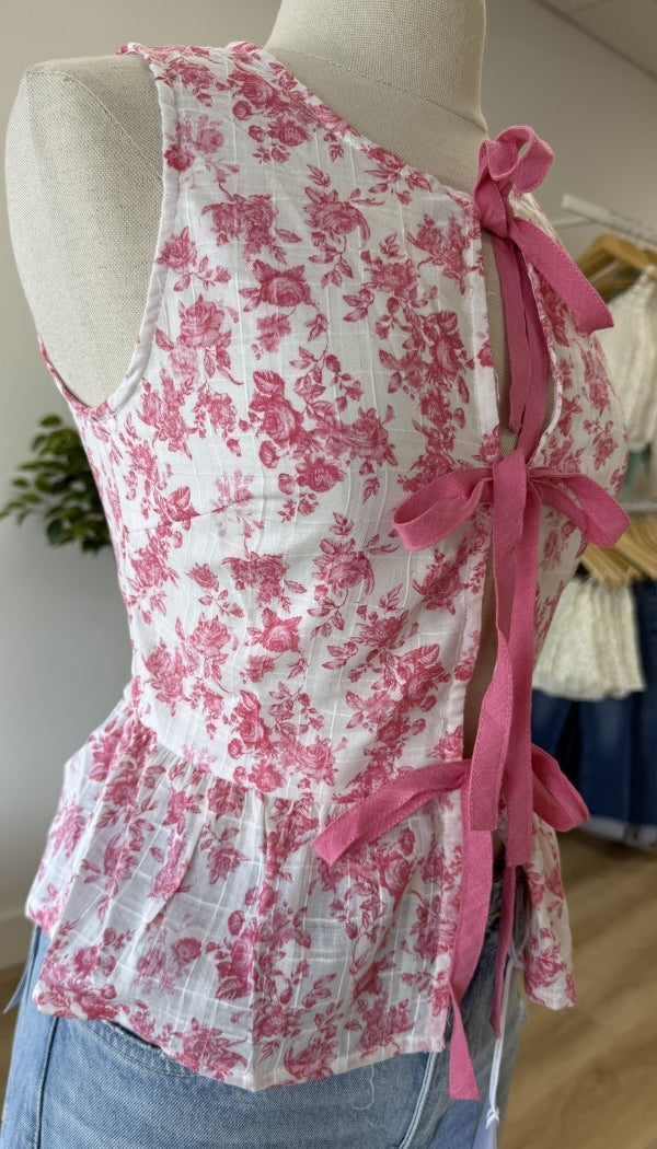Rose Bloom - Floral Ties Top