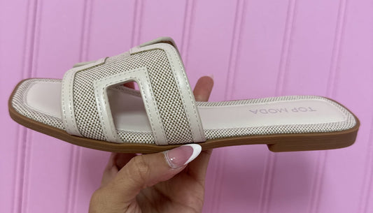 Rio - Ivory Flat Sandal