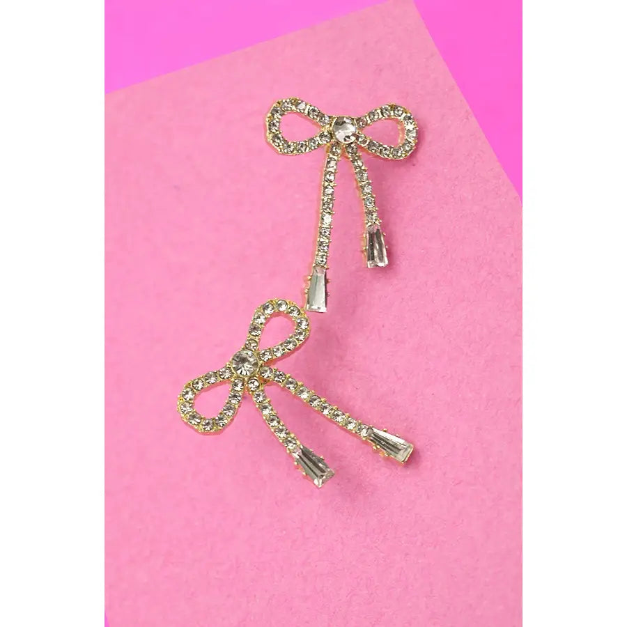 Rhinestone Bow Earrings