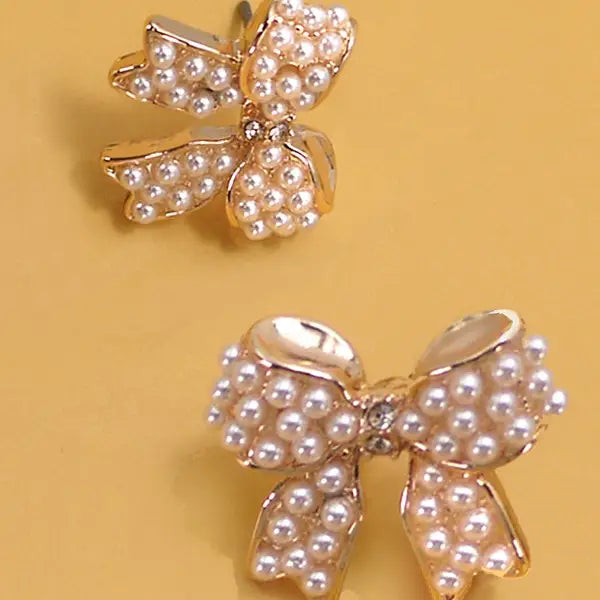 Mini Pearl Bow Earrings