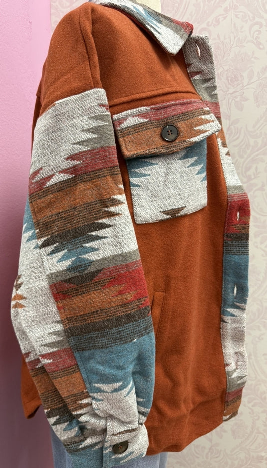 Rustic Ridge - Aztec Print Shacket