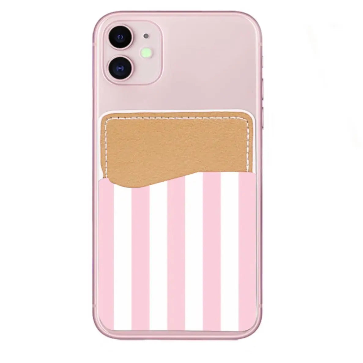 Pink Striped Phone Pocket