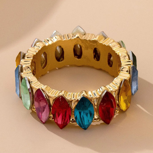 Rainbow Marquise Gem Ring