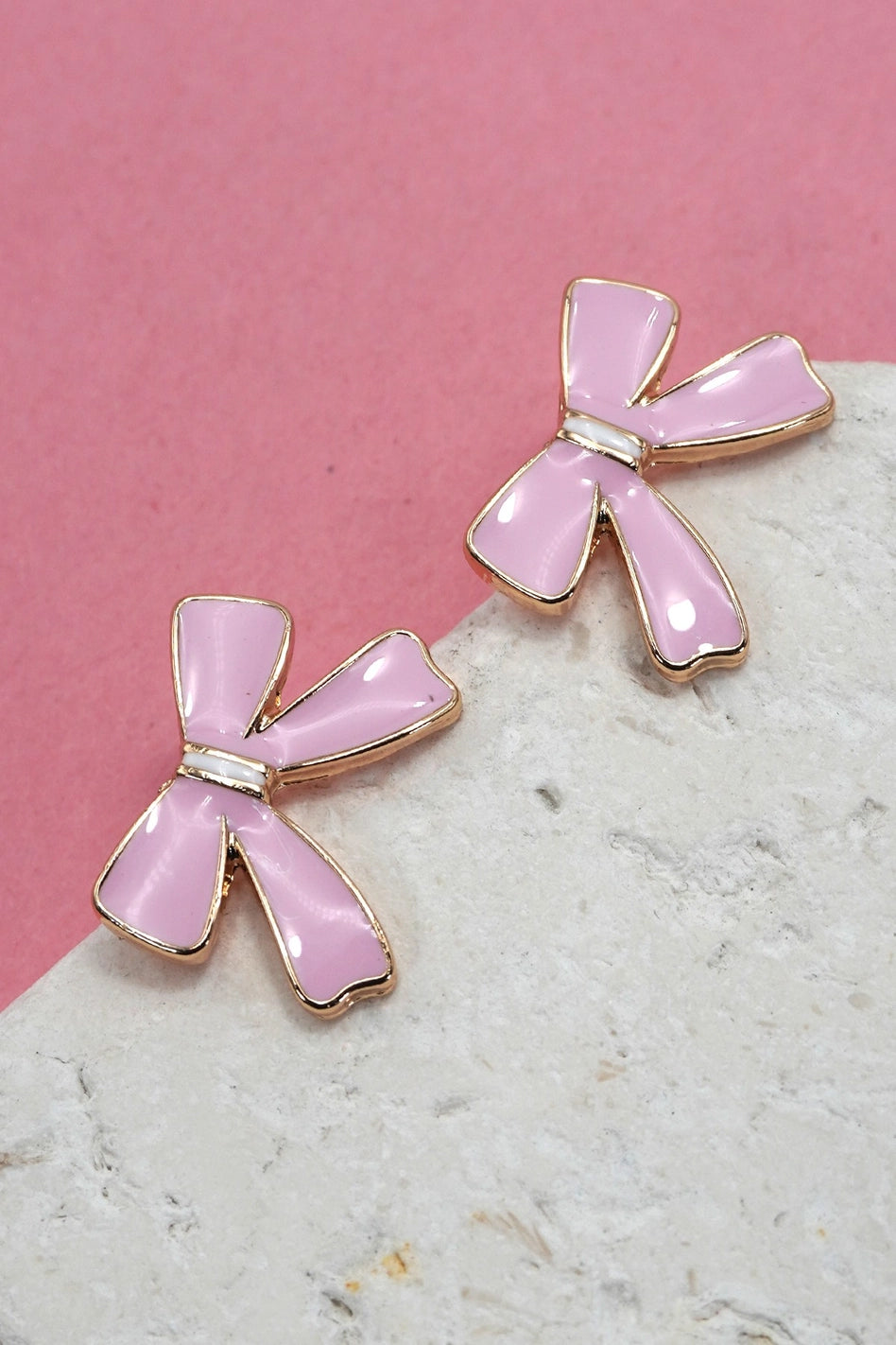 Charming Pink Bow Earrings