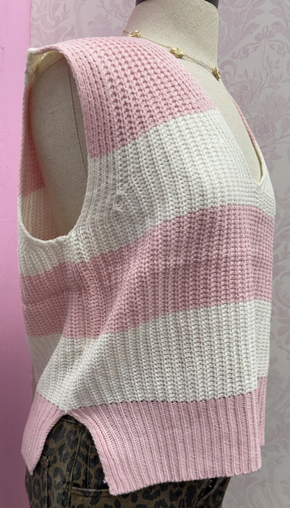 Serene Stripe - V Neck Sweater Top