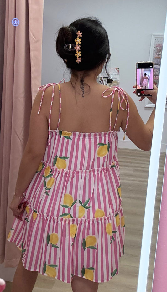 Pink Lemonade - Striped Tiered Mini Dress