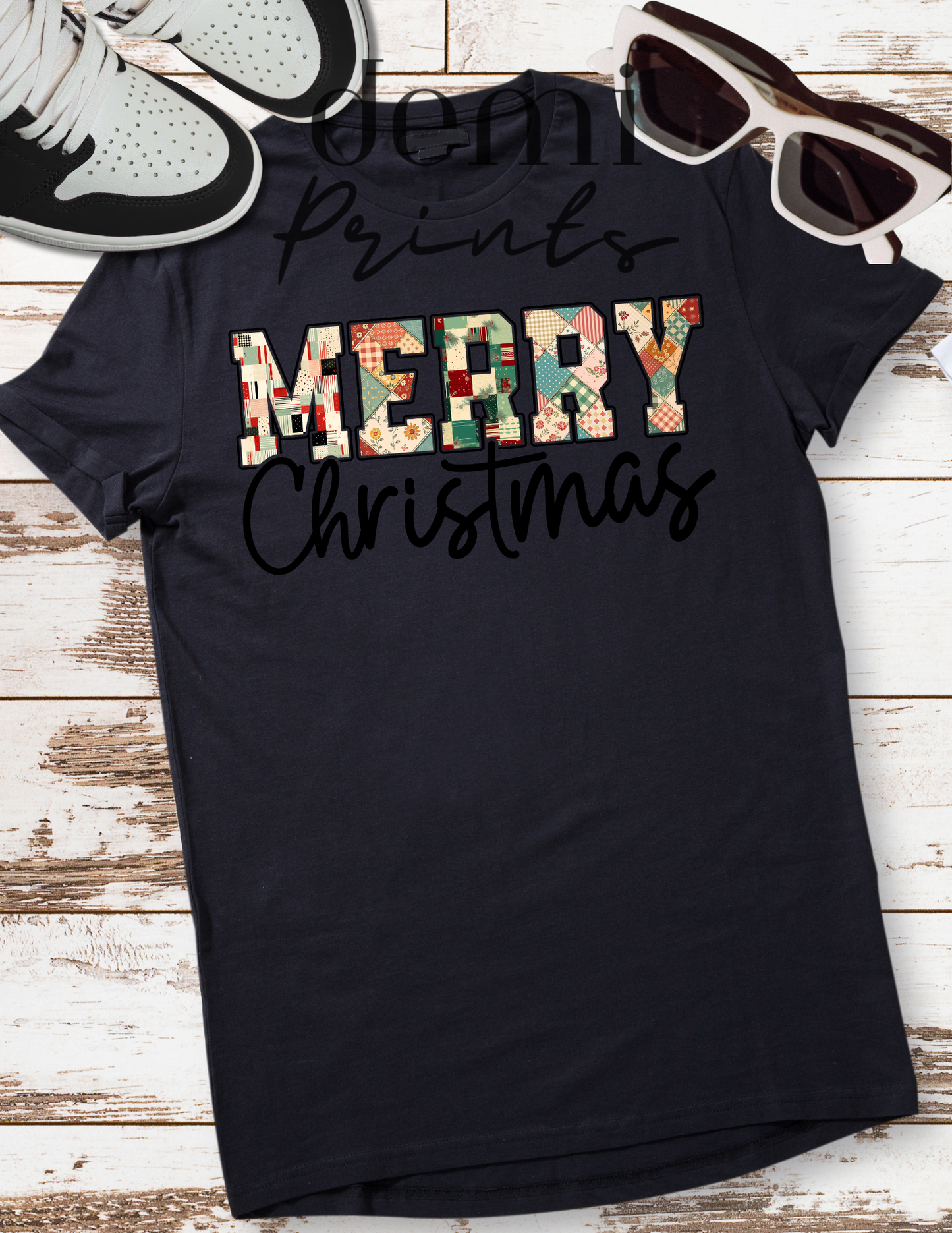 Quilted Merry Christmas - Graphic t-shirt