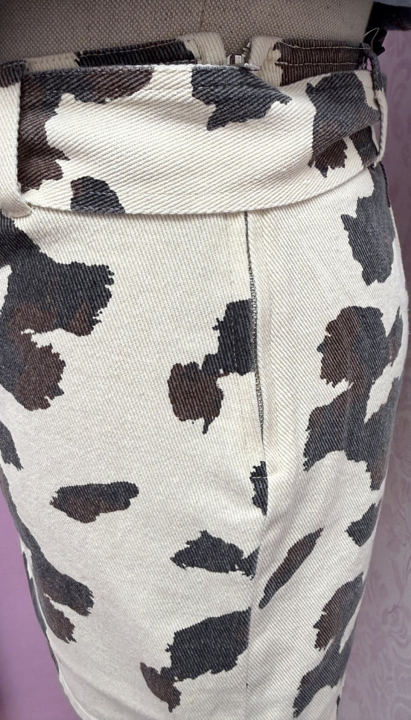 Moo-dy Mini - Cow Print Skirt
