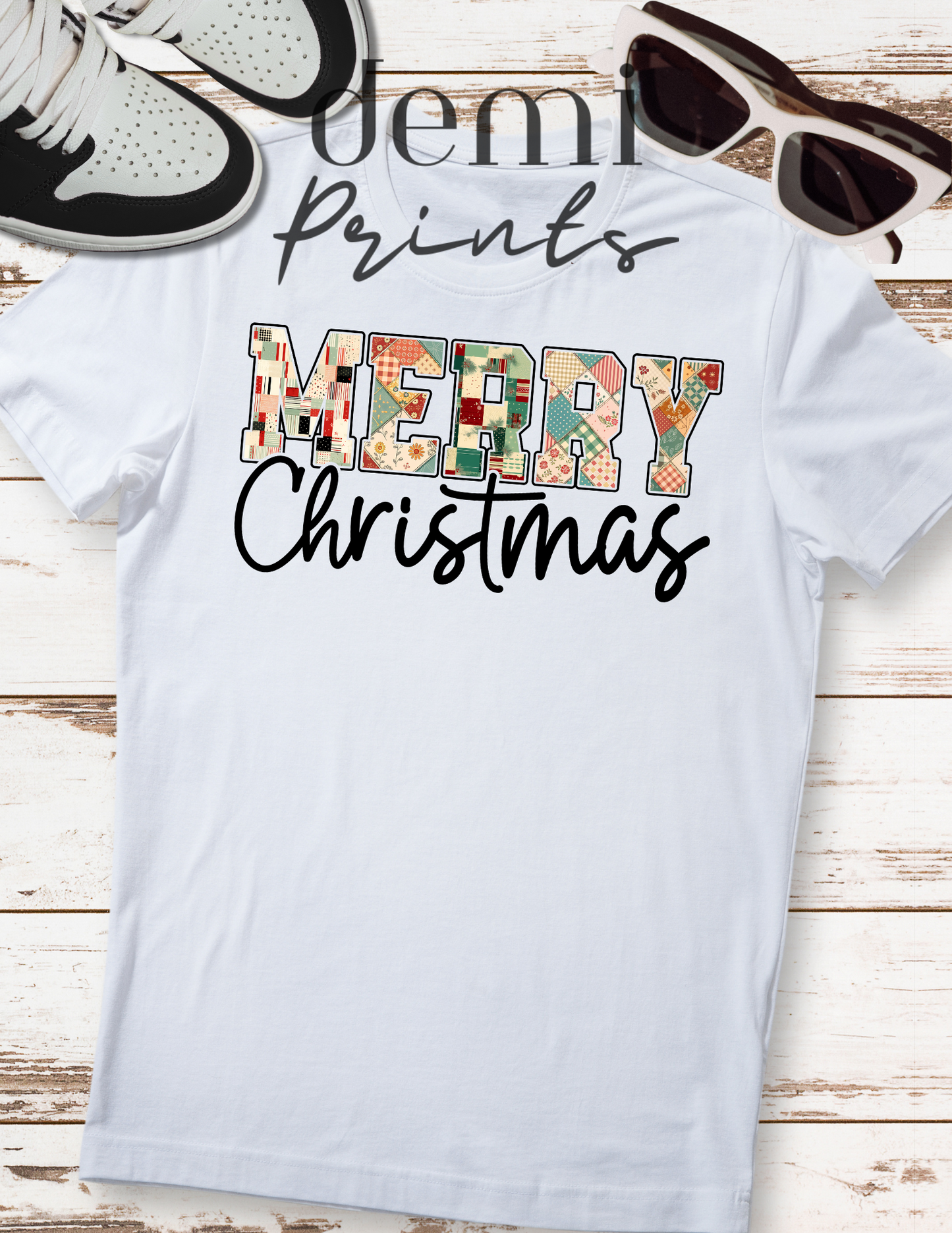Quilted Merry Christmas - Graphic t-shirt
