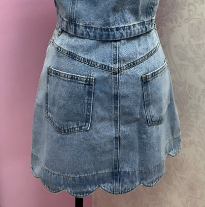Scalloped - Denim Skirt