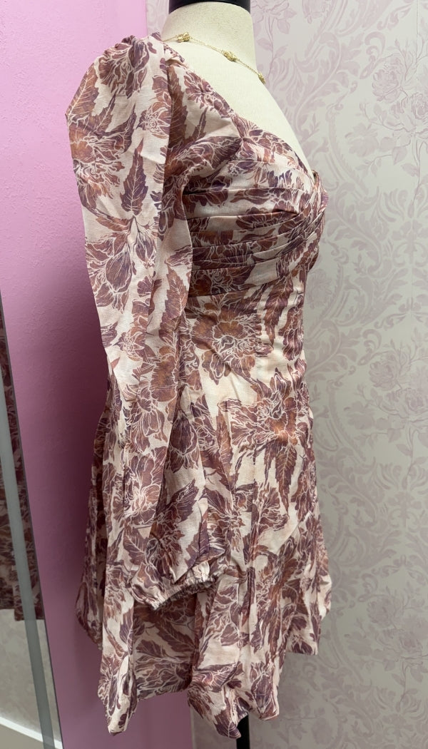 Mauve Melody - Sweetheart Neck Mini Dress