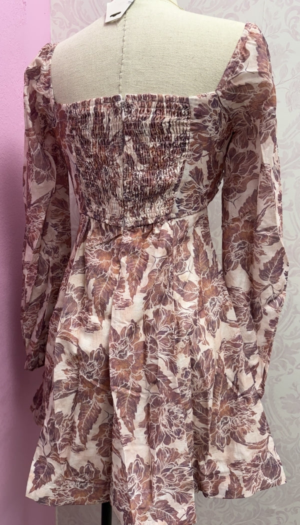 Mauve Melody - Sweetheart Neck Mini Dress