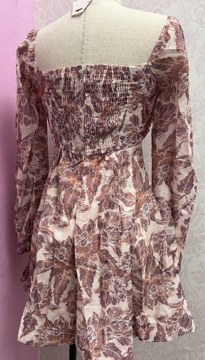 Mauve Melody - Sweetheart Neck Mini Dress