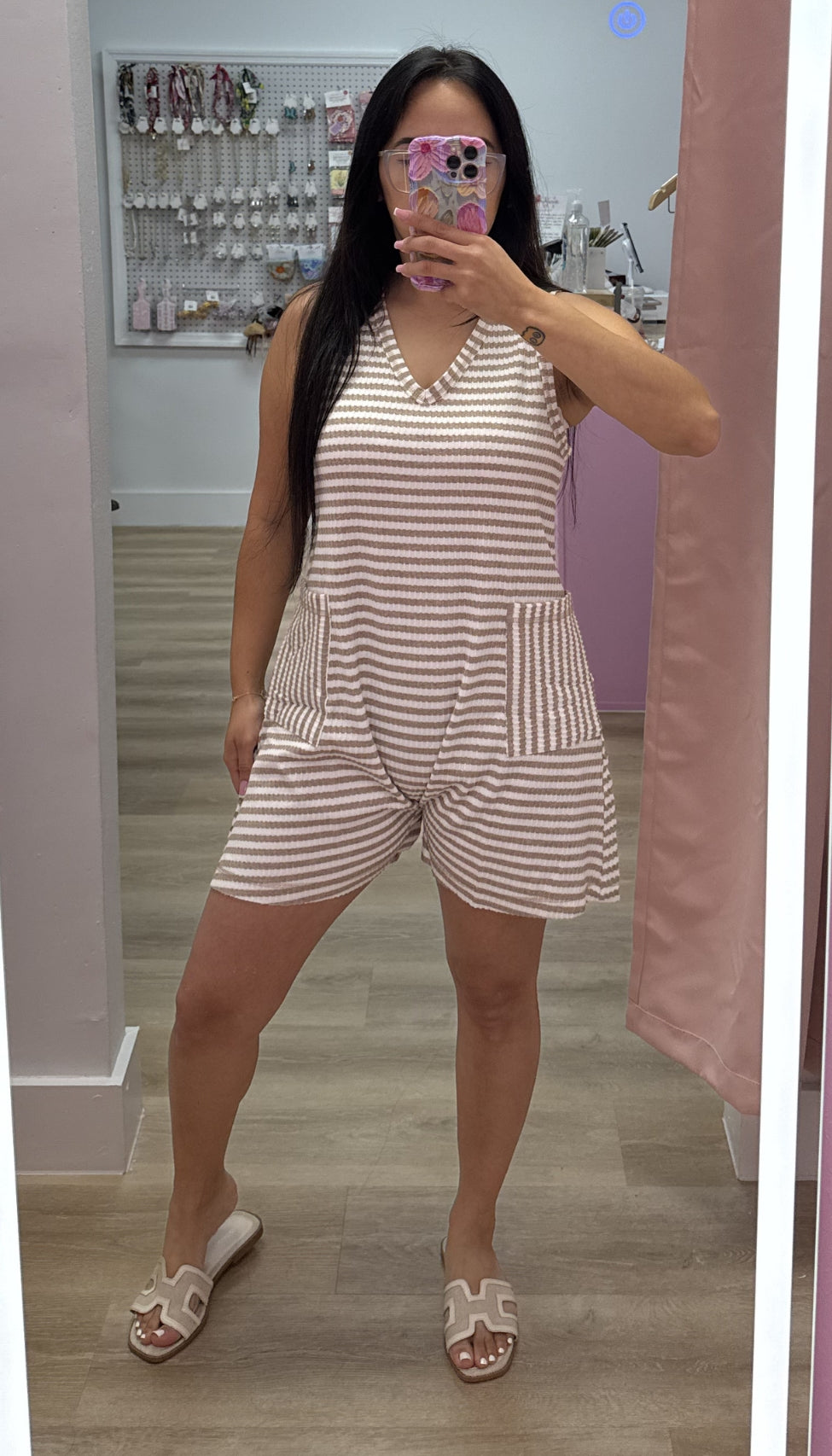 Homebody - Striped Romper