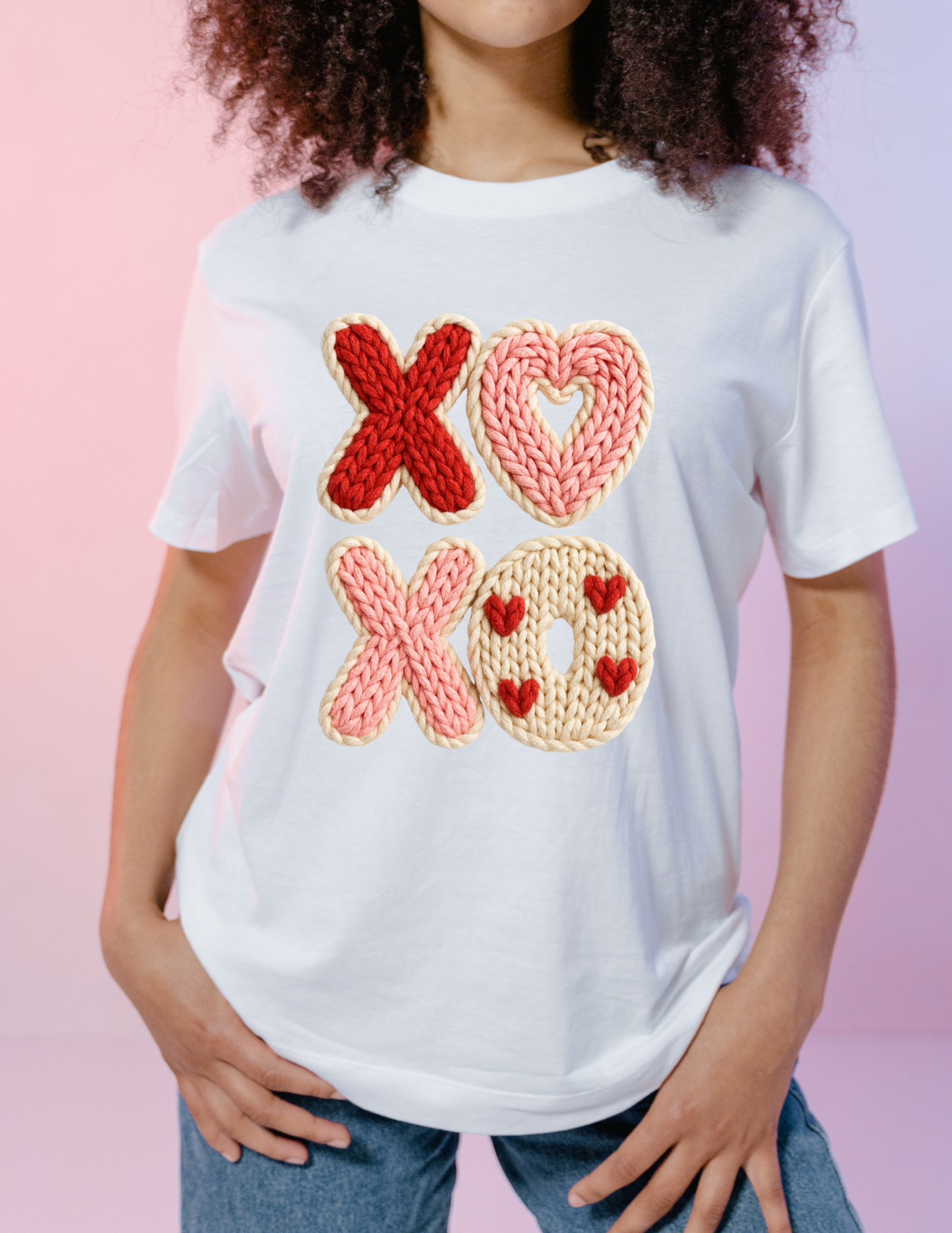 Crochet style XOXO - Graphic t-shirt (flat image)