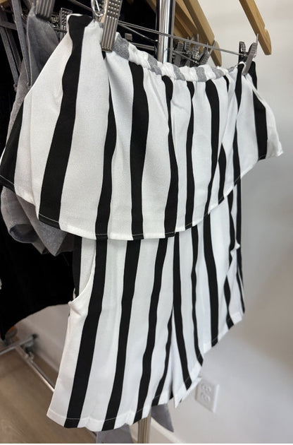 City Stripe - Strapless Romper