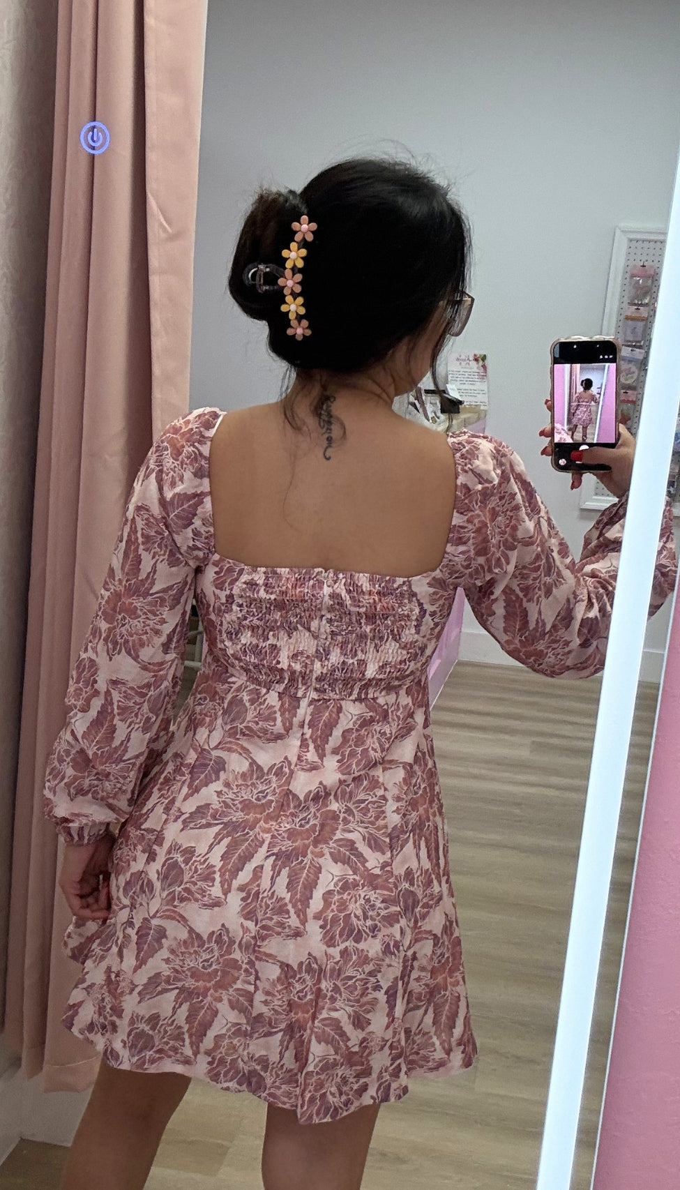 Mauve Melody - Sweetheart Neck Mini Dress