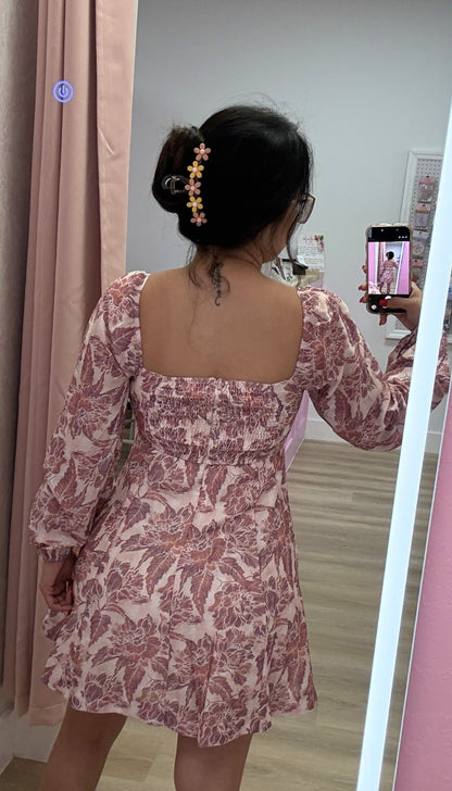 Mauve Melody - Sweetheart Neck Mini Dress