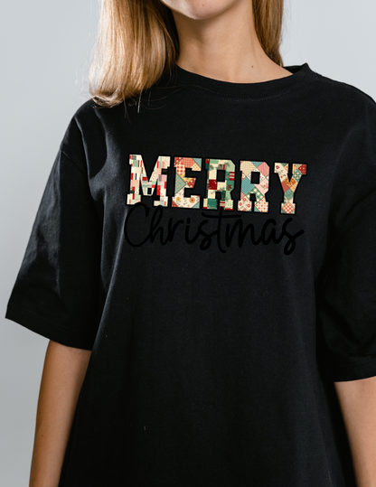 Quilted Merry Christmas - Graphic t-shirt