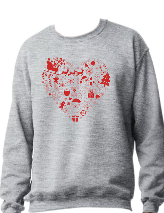 Christmas Heart - Crewneck Sweater