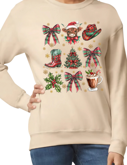 Jolly Cow Christmas - Crewneck Sweater