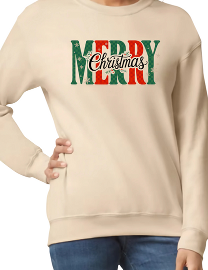 Checkered Merry Christmas - Crewneck Sweater