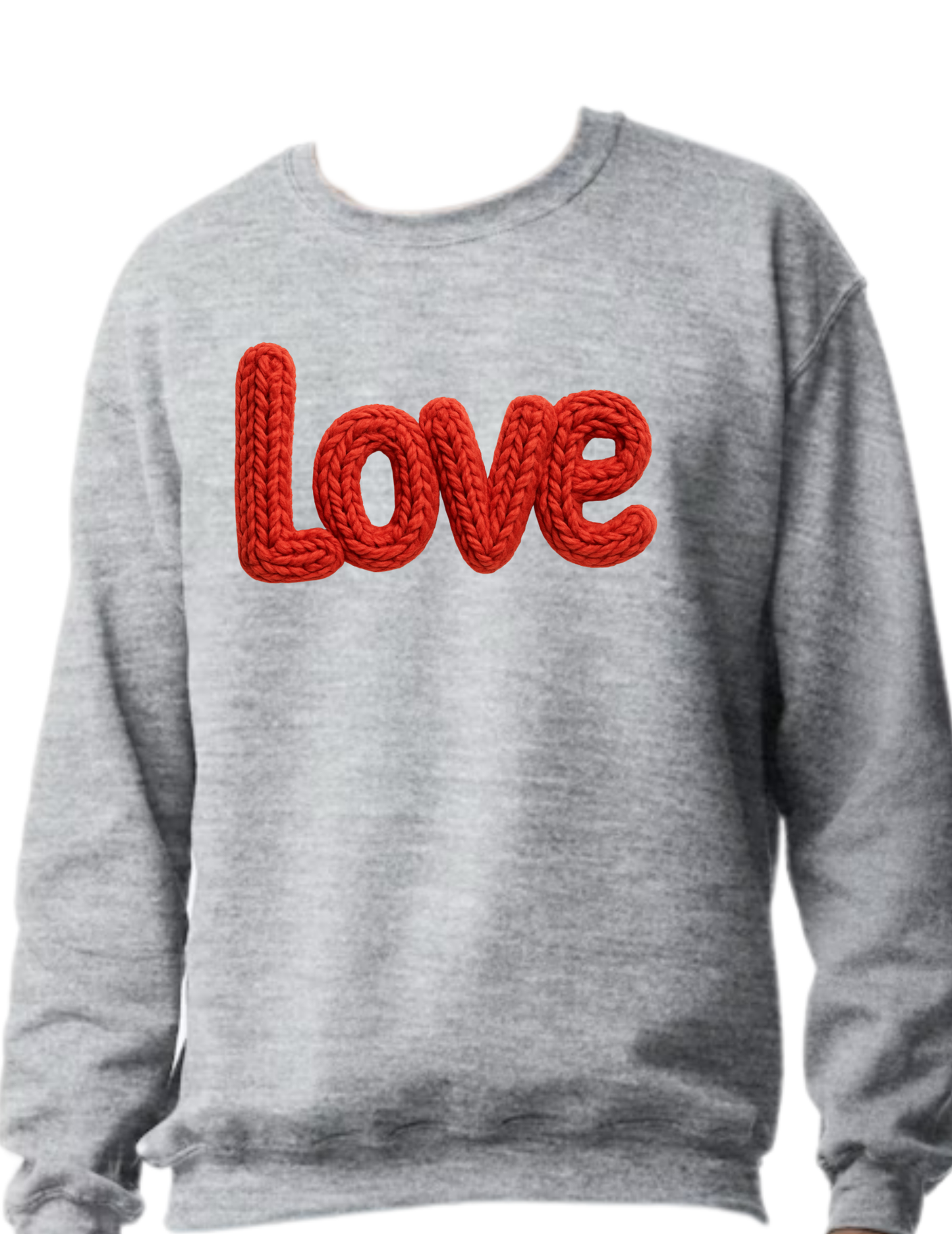 Crochet style LOVE - Crewneck Sweater (flat image)