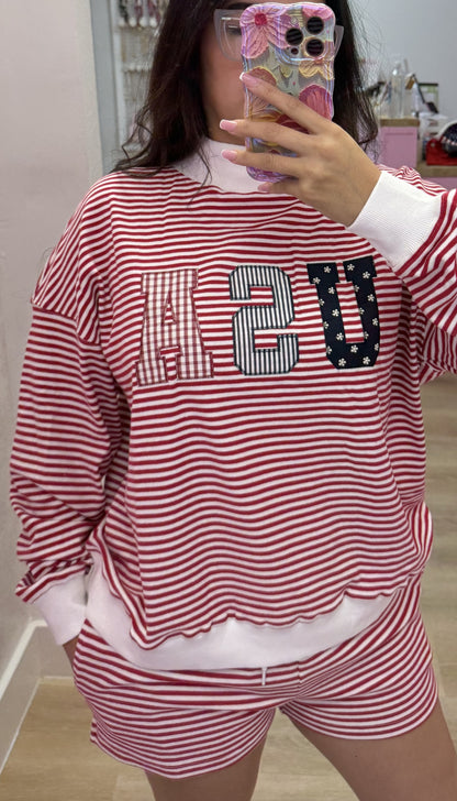 Stripe USA Mockneck