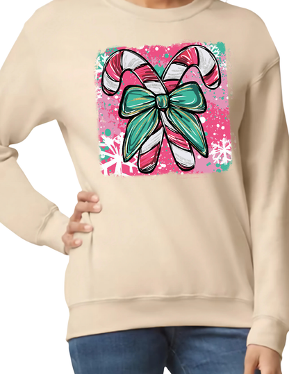 Pretty Candy Canes - Crewneck Sweater