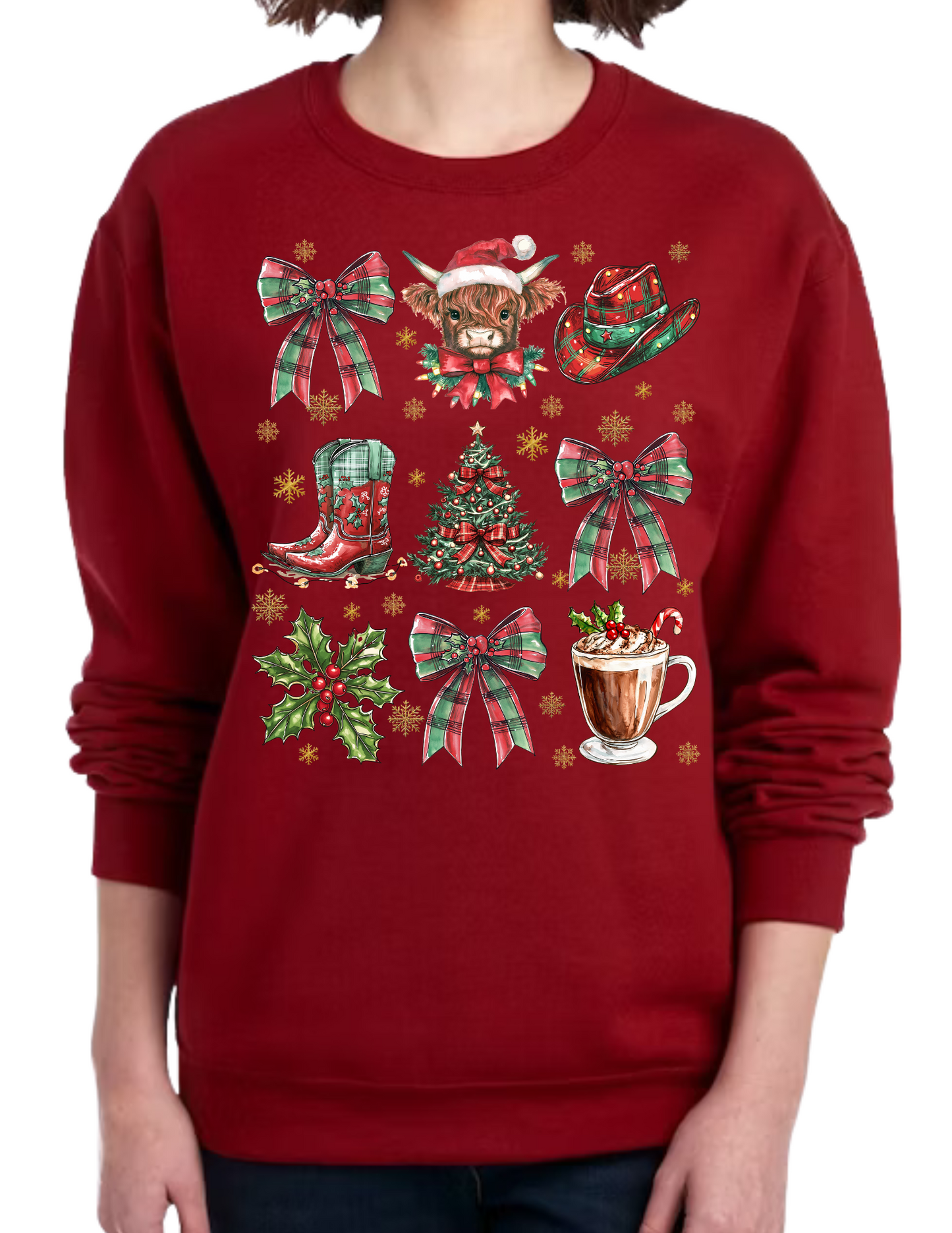 Jolly Cow Christmas - Crewneck Sweater