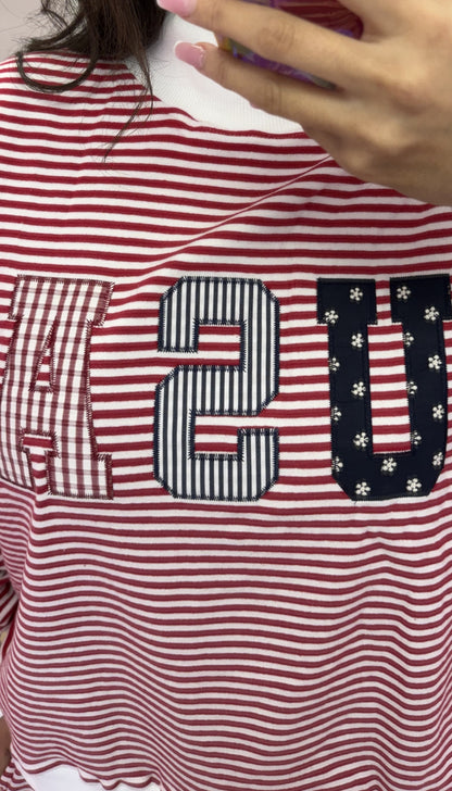 Stripe USA Mockneck