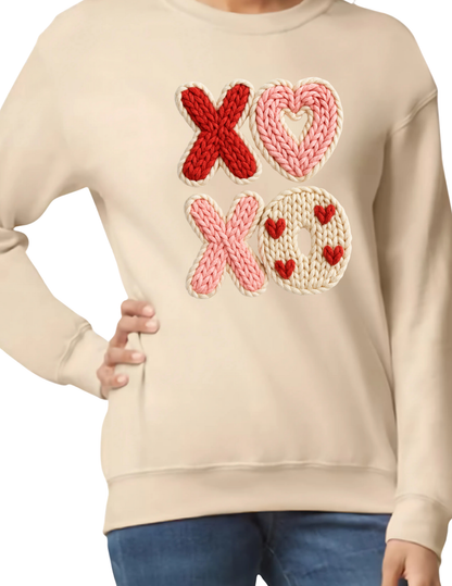 Crochet style XOXO - Crewneck Sweater (flat image)