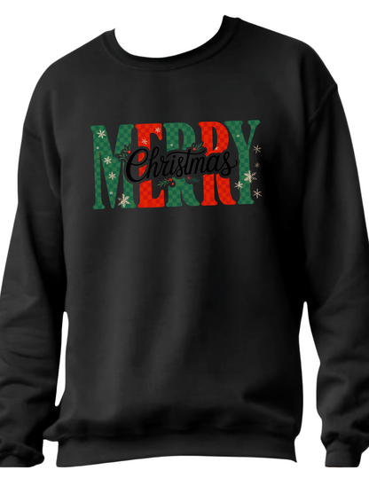 Checkered Merry Christmas - Crewneck Sweater