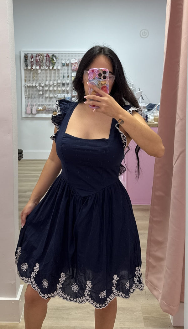 Midnight Scallop - Mini Dress