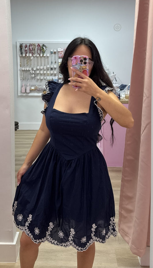 Midnight Scallop - Mini Dress