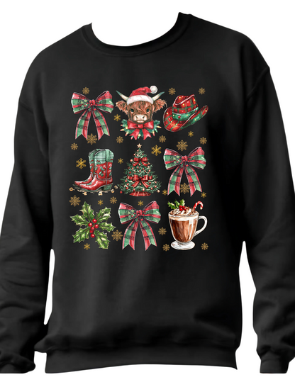 Jolly Cow Christmas - Crewneck Sweater