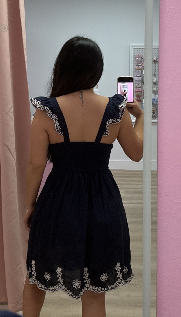 Midnight Scallop - Mini Dress