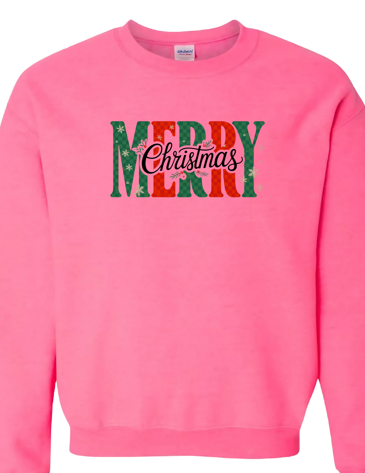 Checkered Merry Christmas - Crewneck Sweater