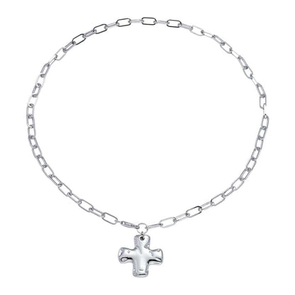 Hammered Cross Necklace