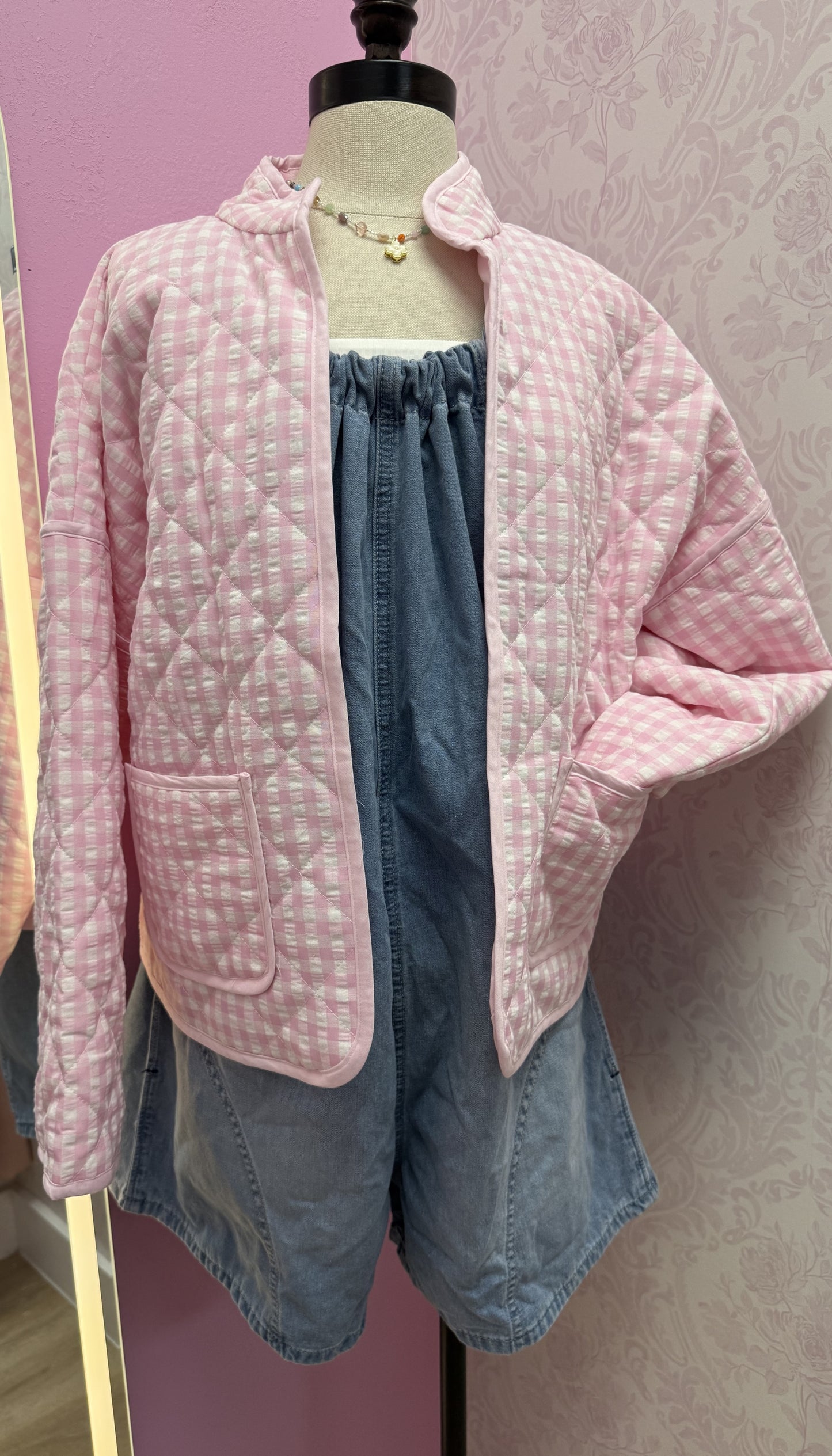 Annie - Gingham Puff Jacket