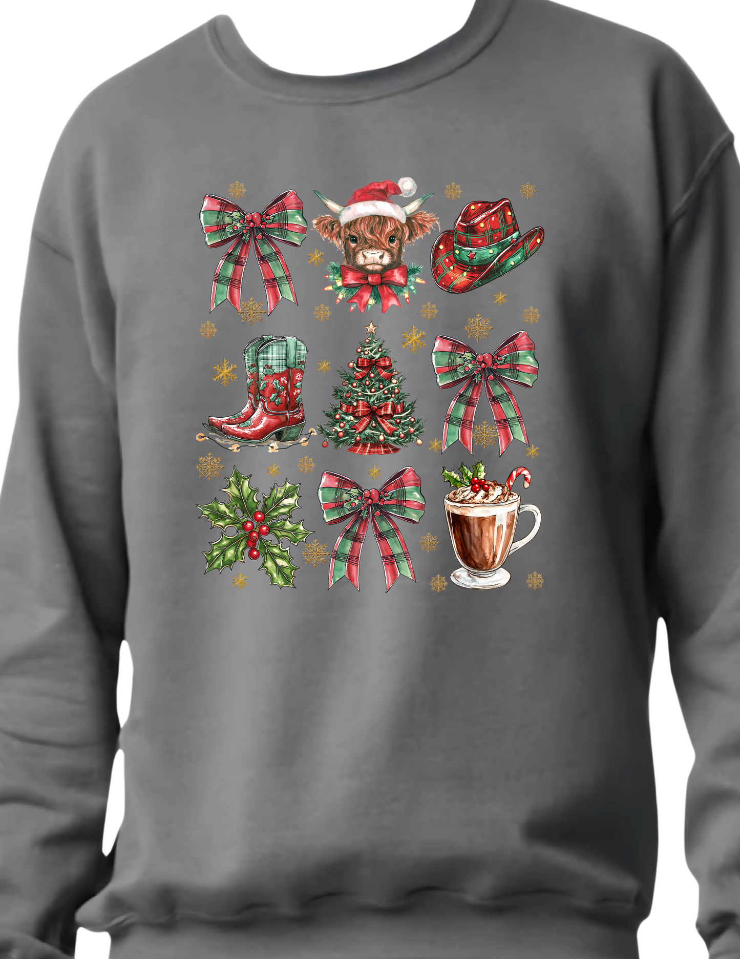 Jolly Cow Christmas - Crewneck Sweater
