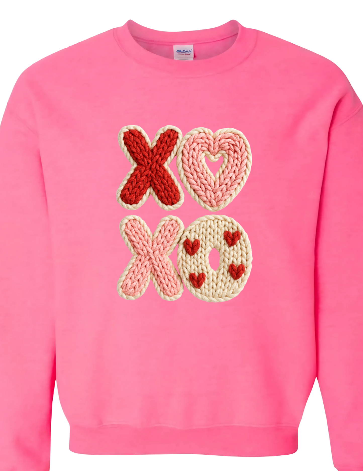 Crochet style XOXO - Crewneck Sweater (flat image)