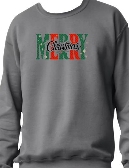 Checkered Merry Christmas - Crewneck Sweater