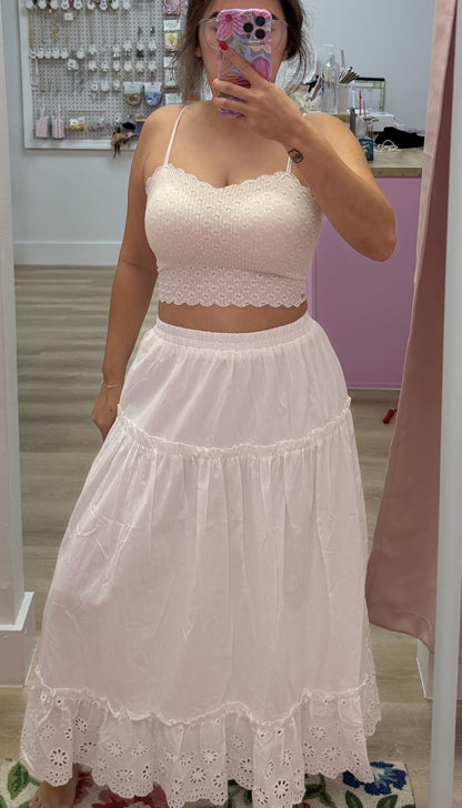 Lumina - Eyelet Midi Skirt