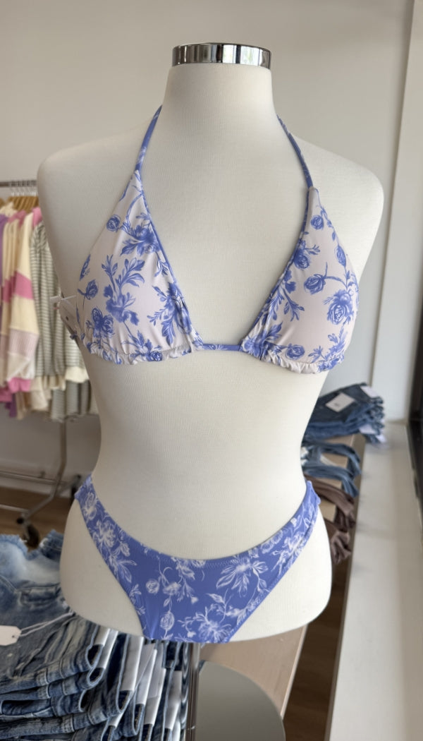 Floral Tile - Bikini Top (Reversible)